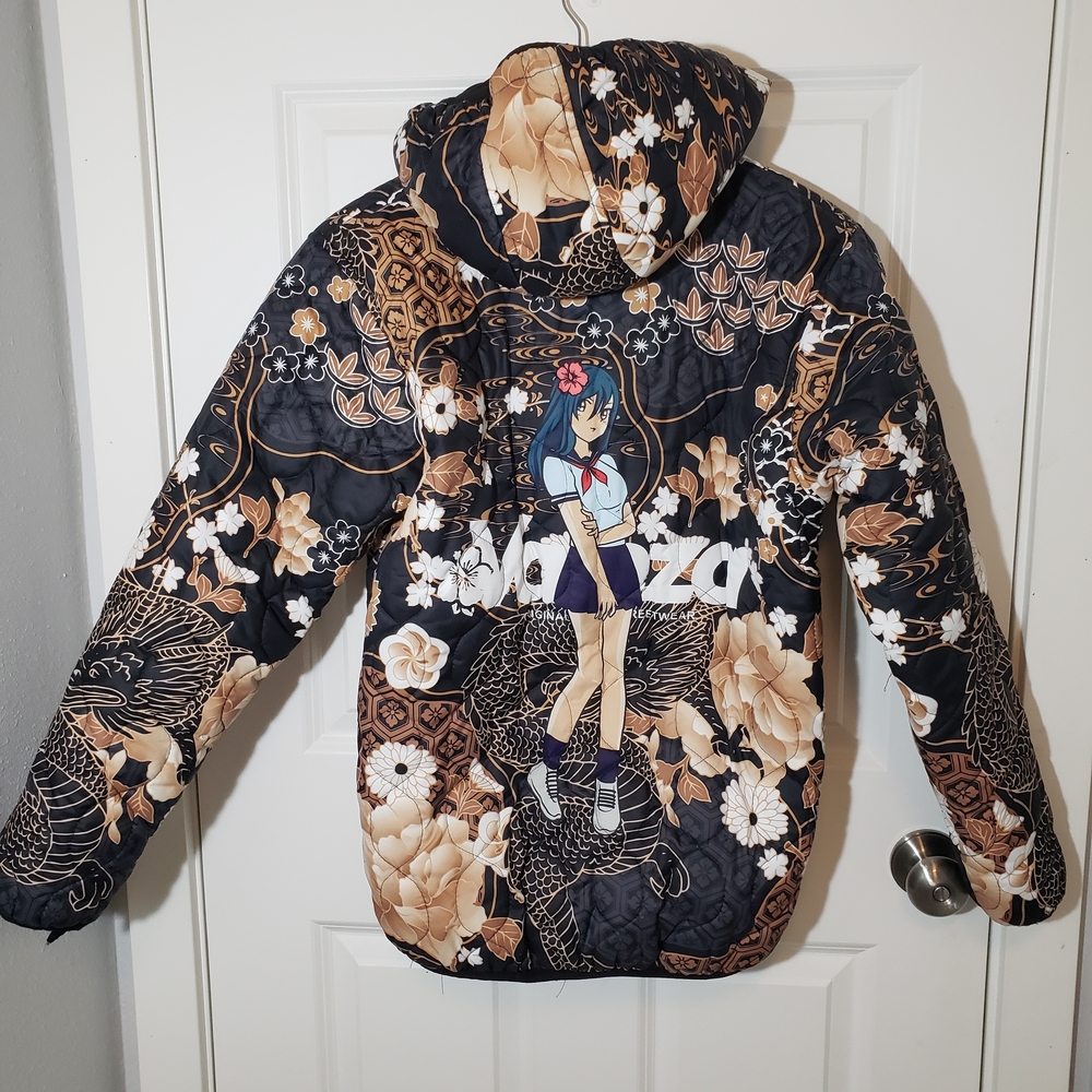 Valeza Lifestyle "Purple Zen" quilted puffer jacket Anime